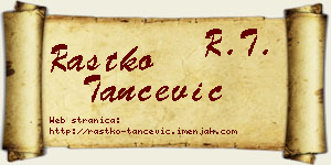Rastko Tančević vizit kartica